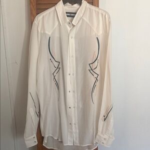 Double D Ranch Cream Western Shirt with Black Accents
